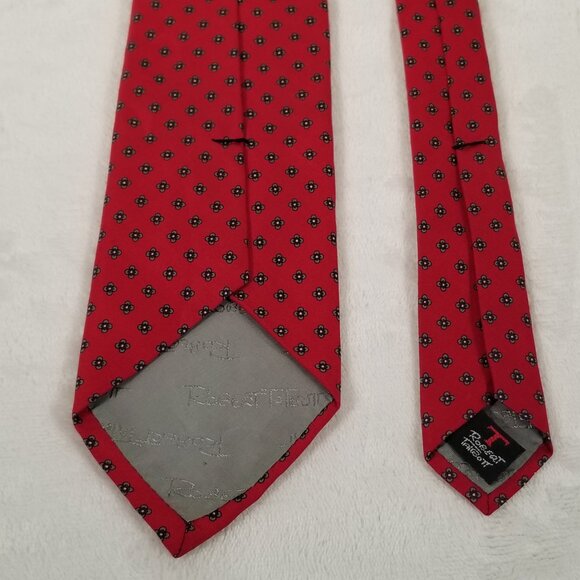 Robert Talbott Hand Sewn Silk Printed in Italy Made in USA W 3 3/8 by L 57 Red - Picture 5 of 11